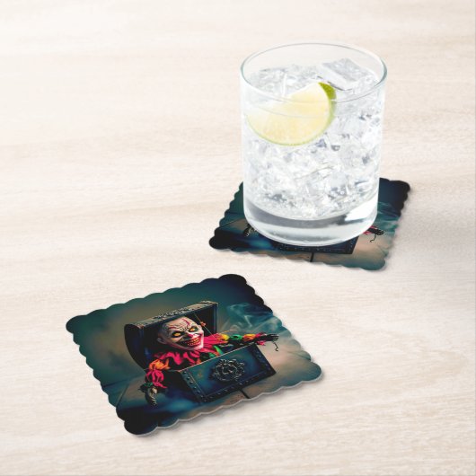 箱の中の不気味なジャック ペーパーコースター (インサイチュ)