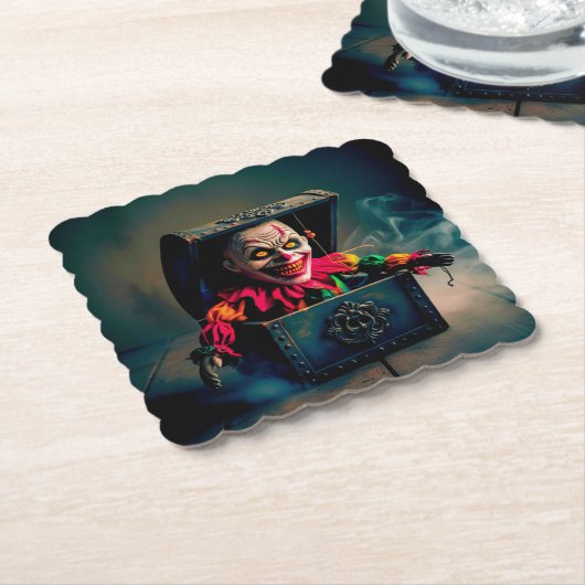 箱の中の不気味なジャック ペーパーコースター (アングル)