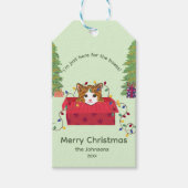 箱の中の可愛い猫 クリスマスギフトタグ ギフトタグ (正面)