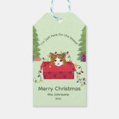 箱の中の可愛い猫 クリスマスギフトタグ ギフトタグ (裏面)