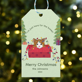箱の中の可愛い猫 クリスマスギフトタグ ギフトタグ
