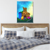 箱の中の子犬，メリークリスマス キャンバスプリント (インサイチュ (寝室))