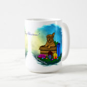 箱の中の子犬，メリークリスマス コーヒーマグカップ (正面右)