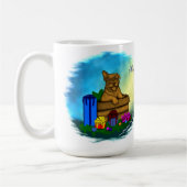 箱の中の子犬，メリークリスマス コーヒーマグカップ (左)