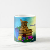 箱の中の子犬，メリークリスマス コーヒーマグカップ (中央)