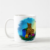 箱の中の子犬，メリークリスマス コーヒーマグカップ (左)