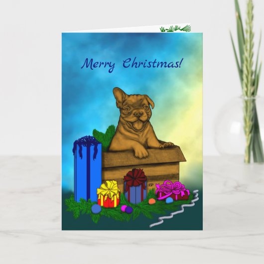 箱の中の子犬，メリークリスマス シーズンカード (正面)