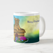 箱の中の子犬，メリークリスマス ジャンボコーヒーマグカップ (正面右)