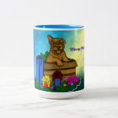 箱の中の子犬，メリークリスマス ツートーンマグカップ (中央)