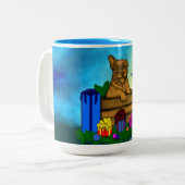 箱の中の子犬，メリークリスマス ツートーンマグカップ (正面左)