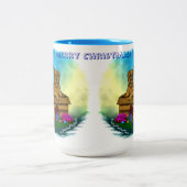 箱の中の子犬，メリークリスマス ツートーンマグカップ (中央)