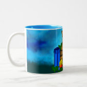 箱の中の子犬，メリークリスマス ツートーンマグカップ (左)