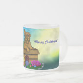 箱の中の子犬,メリークリスマス フロストグラスマグカップ (正面右)