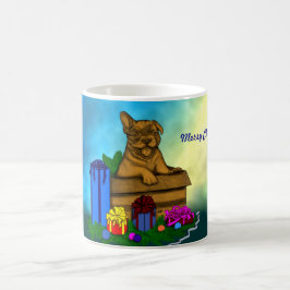 箱の中の子犬，メリークリスマス モーフィングマグカップ