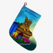 箱の中の子犬，メリークリスマス ラージクリスマスストッキング (正面 (吊り時))