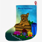 箱の中の子犬，メリークリスマス ラージクリスマスストッキング (裏面)
