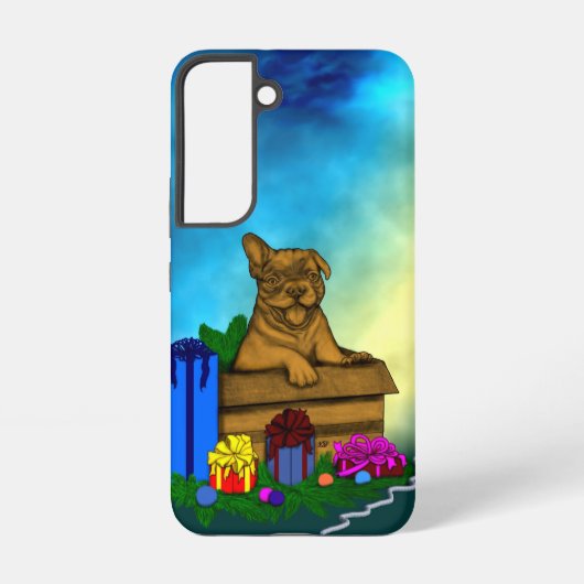 箱の中の子犬，メリークリスマス SAMSUNG GALAXYケース (裏面)