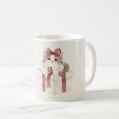 箱の中の猫のクリスマス コーヒーマグカップ (正面右)