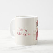 箱の中の猫のクリスマス コーヒーマグカップ (正面左)