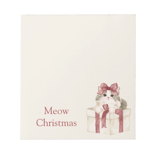 箱の中の猫のクリスマス ノートパッド (正面)