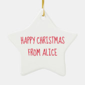 箱の中の猫のパーソナライズされたクリスマスツリーオーナメント セラミックオーナメント (裏面)