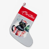 箱の中の猫クリスマスプレゼント猫の人々 スモールクリスマスストッキング (正面 (吊り時))