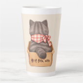 箱の中の猫 カフェラテマグ (正面)