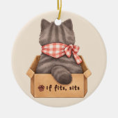 箱の中の猫 セラミックオーナメント (正面)