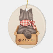 箱の中の猫 セラミックオーナメント (左)