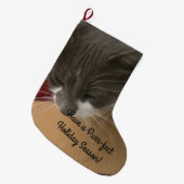 箱の中の猫 ラージクリスマスストッキング (正面 (吊り時))