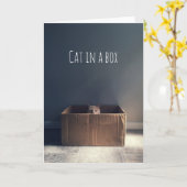 箱の中の猫。禅猫マスター。 カード (黄色い花)
