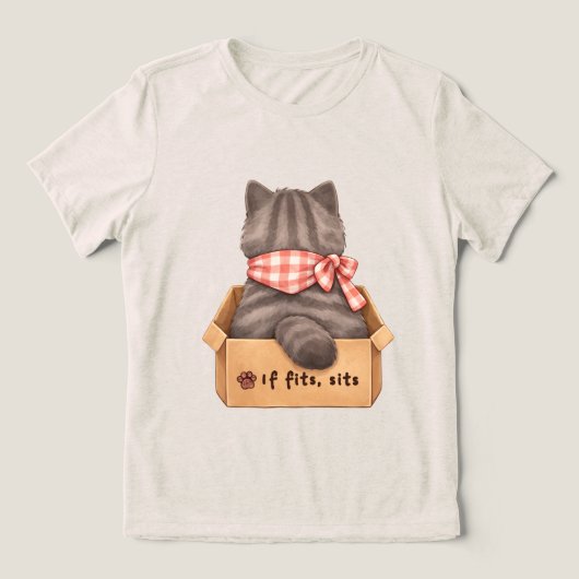 箱の中の猫Tシャツ トライブレンドTシャツ (デザイン正面)