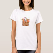 箱の中の秋の猫とカボチャ Tシャツ (正面)