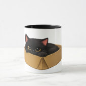 箱の中の黒猫マグ マグカップ (中央)