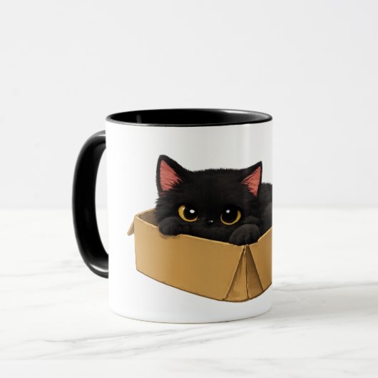 箱の中の黒猫マグ マグカップ (正面左)