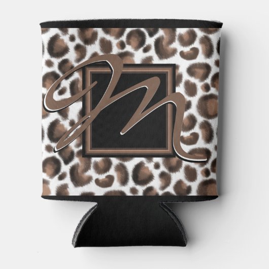 箱の外側のモノグラム黒ヒョウ柄 缶クーラー (正面)