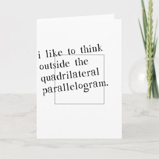 箱の外考えへ出るのが好きだ カード (正面)