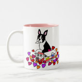 箱の漫画のボストンテリア ツートーンマグカップ (左)