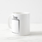 箱の誤字のタイポグラフィの外で考えて下さい コーヒーマグカップ (正面左)