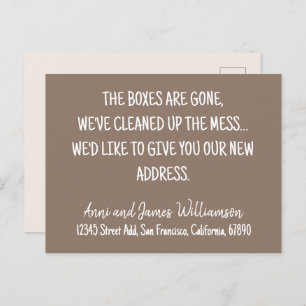 箱は消え、我々は混乱を一掃した移動 シーズンポストカード