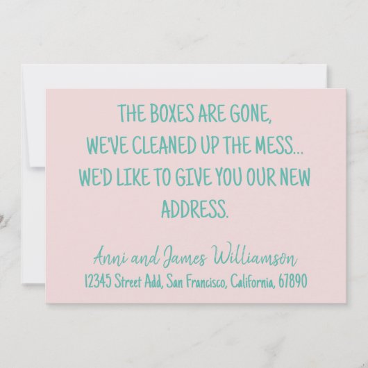 箱は消え、我々は混乱を一掃した移動 案内状 (正面)