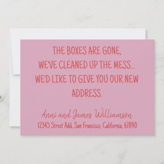 箱は消え、我々は混乱を一掃した移動 案内状 (正面)