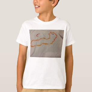 箱を渡る明るいオレンジアクリルのステンシル Tシャツ