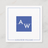 箱モノグラムのフォーマル スクエア名刺 (正面)