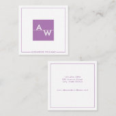 箱モノグラムのフォーマル スクエア名刺 (正面/裏面)