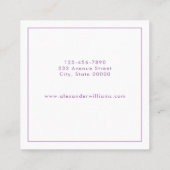 箱モノグラムのフォーマル スクエア名刺 (裏面)