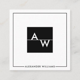 箱モノグラムのフォーマル スクエア名刺