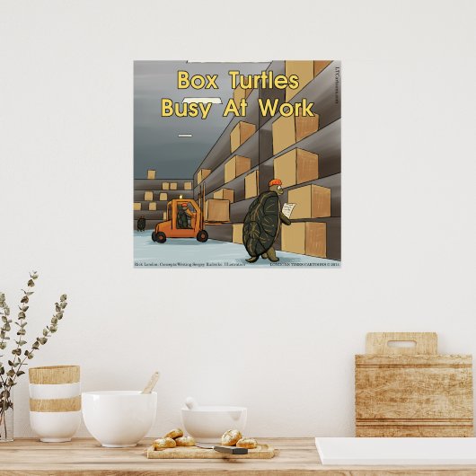 箱亀おもしろい光沢ポスター ポスター (キッチン)