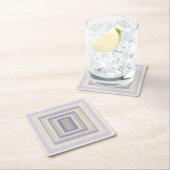 箱入りチョークグレーラベンダー幾何学的デザイン スクエアペーパーコースター (インサイチュ)
