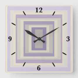 箱入りチョークグレーラベンダー幾何学的デザイン スクエア壁時計